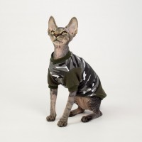 Кофта з рукавом для кота та кішки Style Pets Military SP-2 білий камуфляж Кофта з рукавом для кота та кішки Style Pets Military SP-2 білий камуфляж