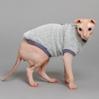 Теплая кофта с рукавом для кота или кошки Style Pets Елка Gray