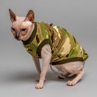 Майка для кота или кошки без рукава Style Pets Multikam (камуфляж)